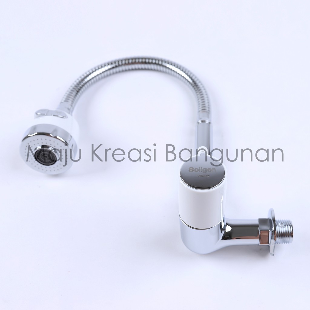 Kran Angsa Fleksibel NEW SOLIGEN PVC Chrome Keran Cuci Piring Tembok Sink WS4 WS4C WS4W Flexible