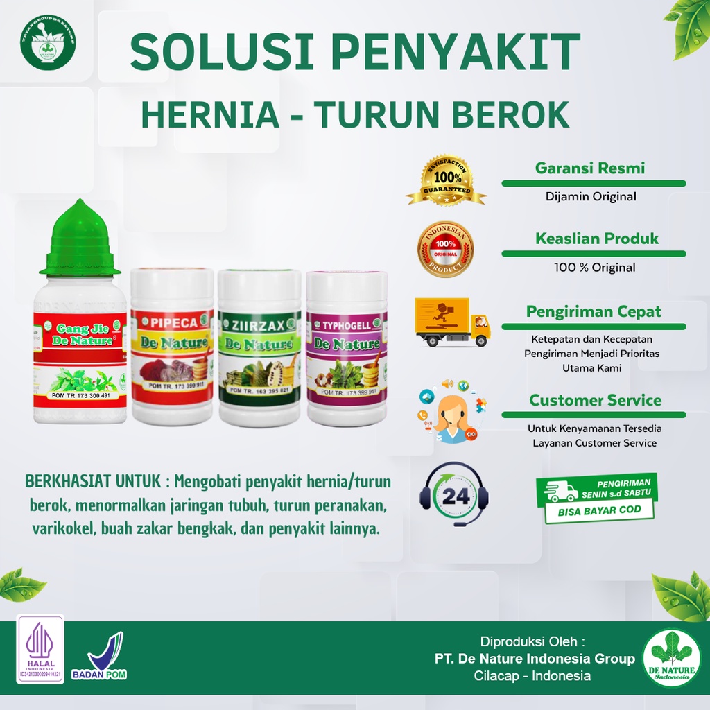 De Nature Obat Hernia - Benjolan Buah Zakar - Buah Zakar Sakit - Buah Zakar Besar Sebelah - Turun Be