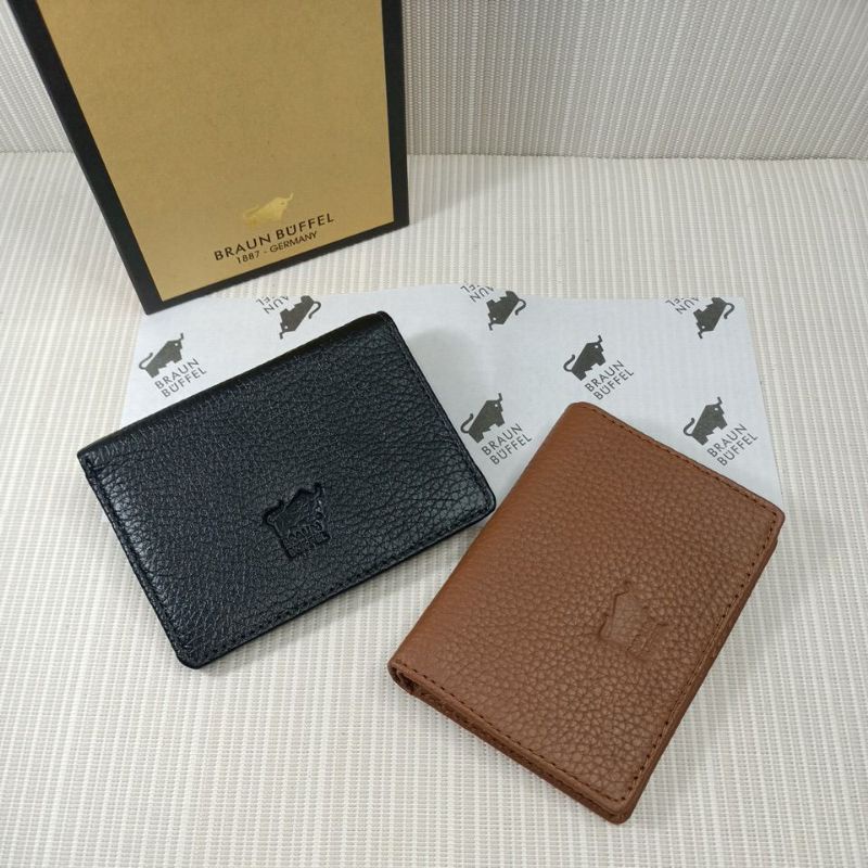 Card holder / Dompet kartu Braun kulit sapi asli + box