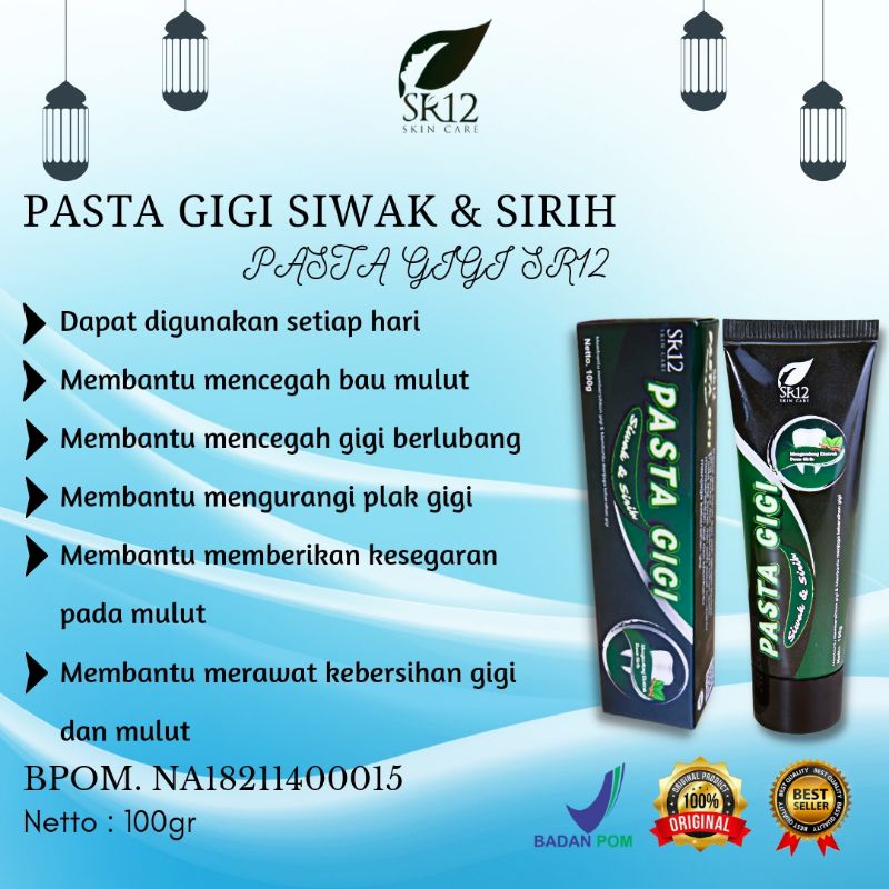 PASTA GIGI SIWAK SR12/PEMUTIH GIGI MENGHILANGKAN BAU MULUT/ODOL SR12 TERBAIK TERMURAH