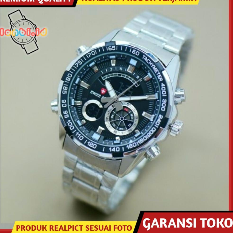 [KODE PRODUK VVQ0B4089] JAM TANGAN PRIA SWISS COWOK ARMY ANTI AIR RANTAI DIGITAL ANALOG LAKI LAKI CO