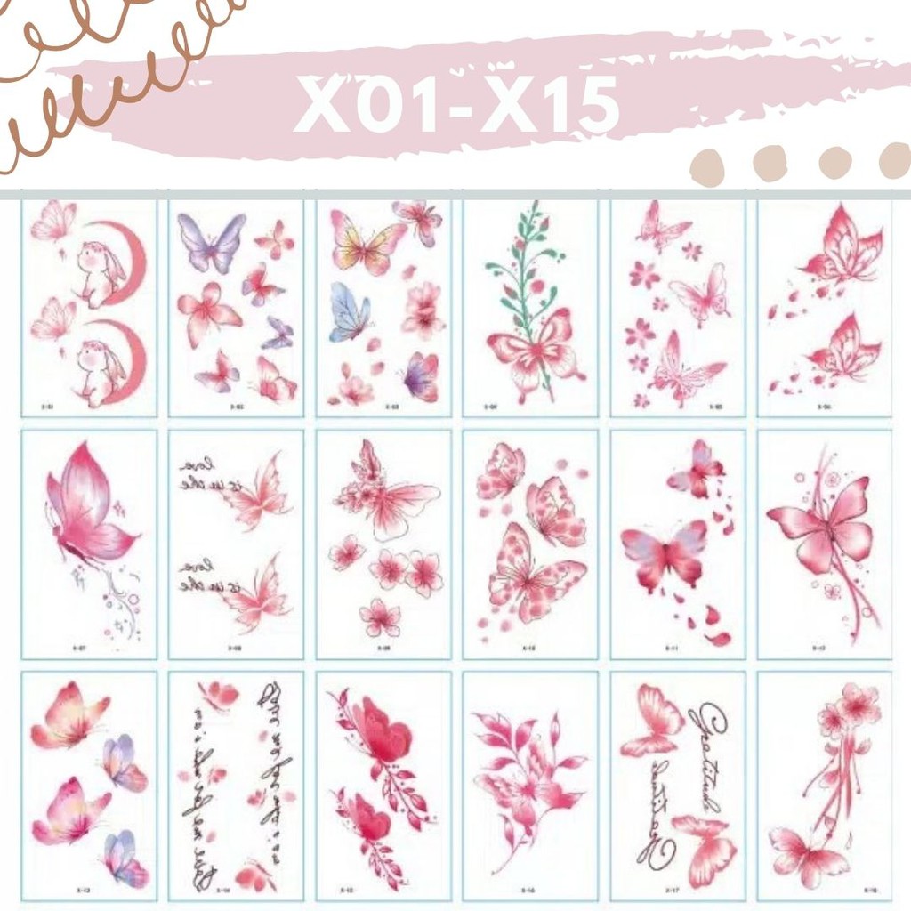 Stiker Tattoo kode X01-X15 | Tato Temporer | Waterproof