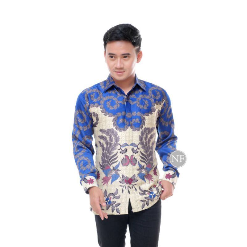 (COD) SUTRA SILKY HALUS /Kemeja Batik Pria Lengan Panjang/Atasan baju batik