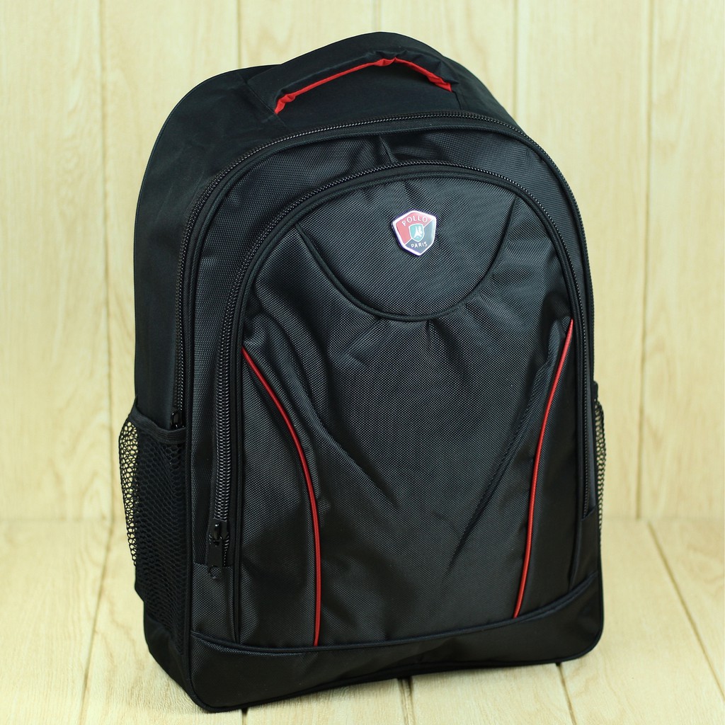 Tas Ransel Model Polo Seminar Pelatihan Souvenir Laptop Kerja Sekolah Murah Bagus Simpel Awet Kantor Bonus Raincover Muat Laptop LKS Buku Paket Tas Sekolah Hitam Polos SMA SMP