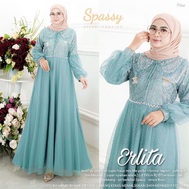 Erlita maxy brokat maxy kondangan cantik