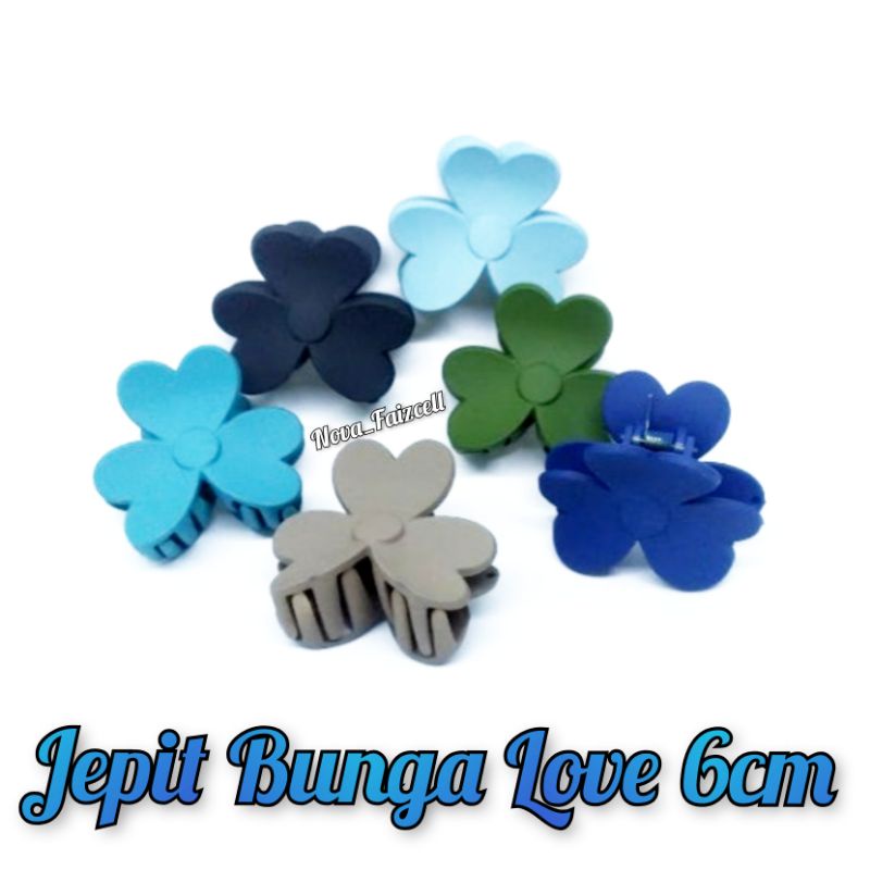 Jepit Bunga Love 6cm Doff Dewasa dan Remaja