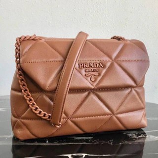 prada logo quilted shoulder bag