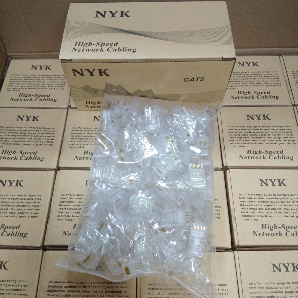 NYK Connector RJ45 CAT5  isi 100pcs