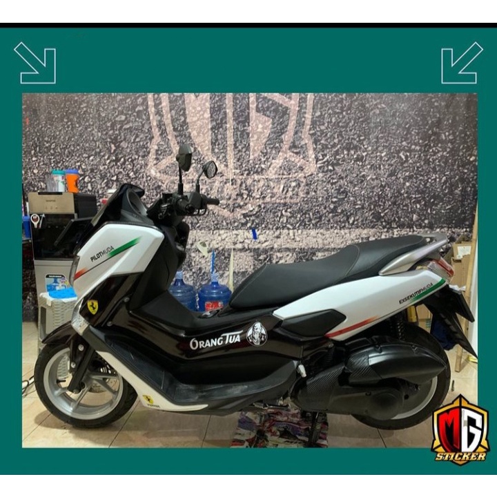 Stiker Decal Motor YAMAHA NMAX OLD Full Body Sticker NMAX Lama Motif Keren polos Hitam Putih