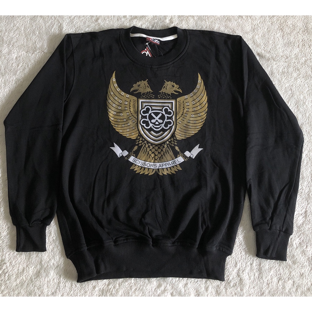 Crewneck Scissors Garuda Hitam Unisex ( Scissors Apparel )