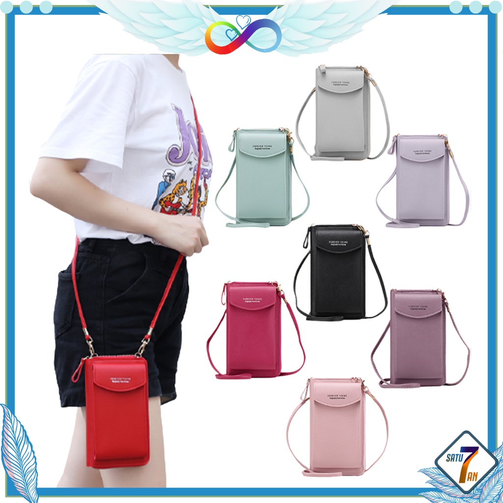 Satu7an T227 Tas Selempang Wanita Mini Dompet Pocket Tempat Hp Sling Bag Women PU