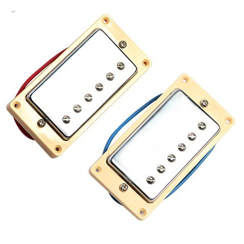Pickup Gitar Humbucker CHROME SEPASANG NECK DAN BRIDGE