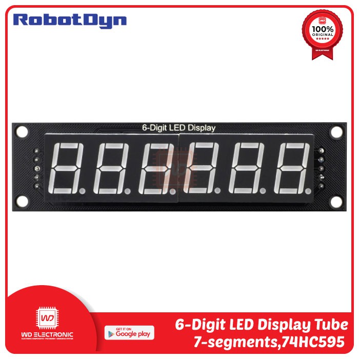 RobotDyn 6 Digit LED Display Tube 7 segments 0.56 inch 74HC595