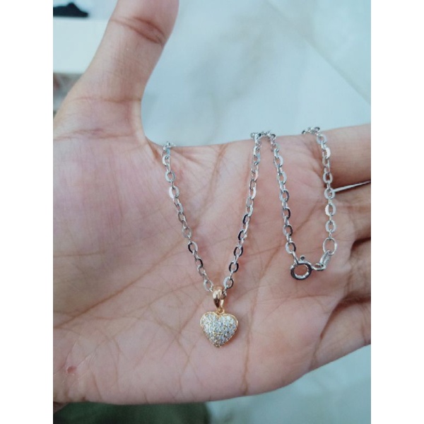 KALUNG NORI VENSY + LIONTIN LOVE CORR MP FULL/ KALUNG PERAK ASLI SILVER 925 LAPIS EMAS/ KALUNG FASHION WANITA IMPOR