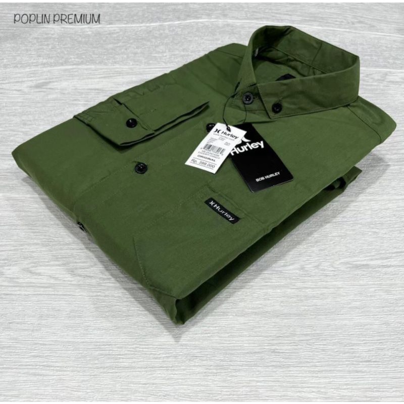 Hem Pria Remaja Dewasa Kemeja Slim Fit Lengan Panjang Polos Formal