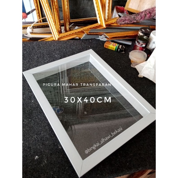 Bingkai mahar minimalis transparan akrilik / bingkai mahar akrilik
