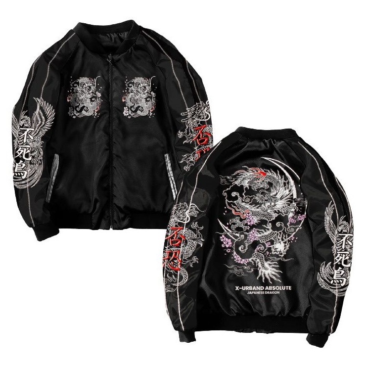 Jaket  Bomber Pria Wanita X Urban Dragon Terbaru Full Bordir