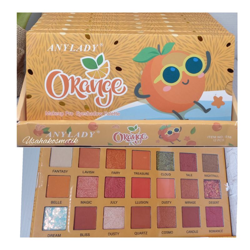 BEST SELLER  EYESHADOW ANYLADY PALLETE ORANGE 21 WARNA BESAR | GARDEN 18 WARNA NO.546 | 516 | 728B