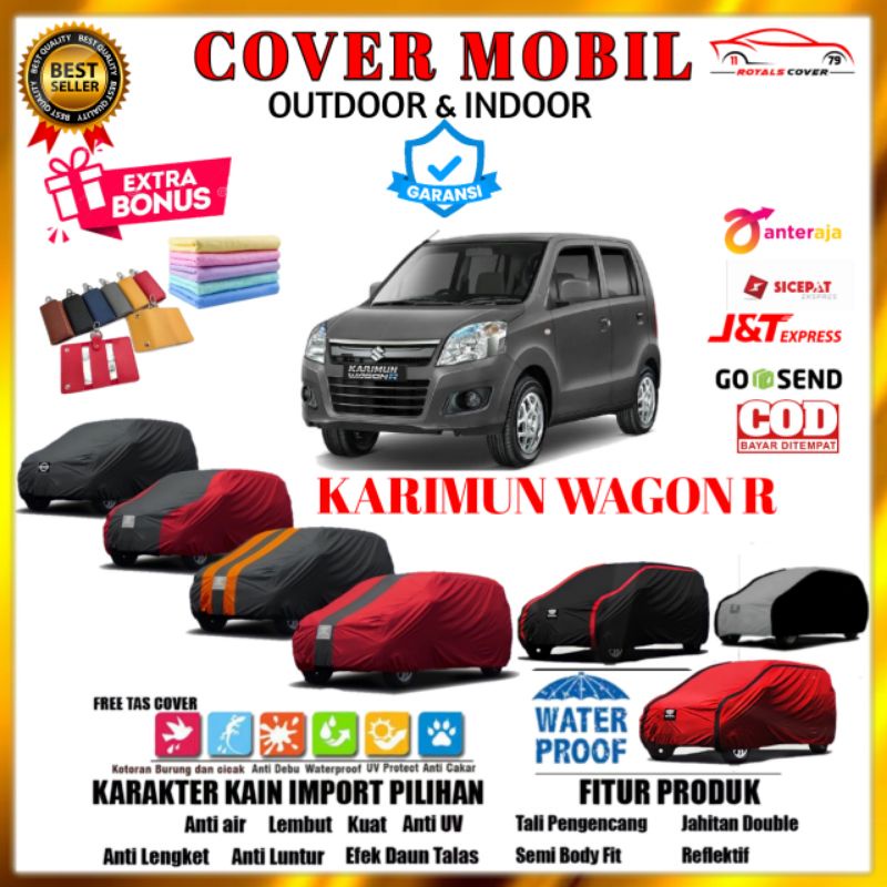 Cover Mobil Karimun KOTAK / Sarung Mobil Suzuki Karimun Kotak 1999 2000 2001 2002 2003 2004 2005 2006 / Mantol Selimut Pelindung Kerudung Jas Tutup Penutup Mantel Mobil Krimun Kotak Outdoor Waterproof Anti Air