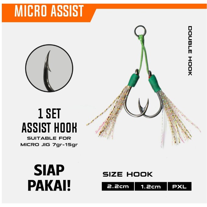 Ultralight Single dan Double Assist Hook untuk Metal Jig