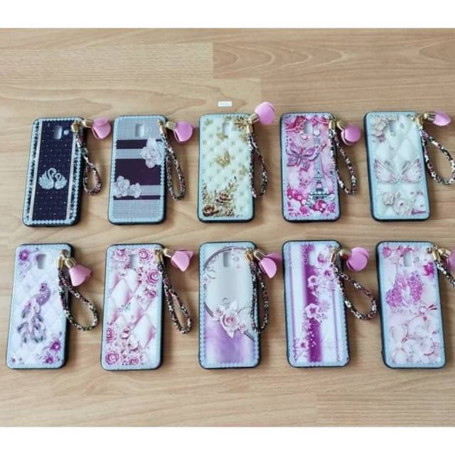 Case Samsung Galaxy J6+ 2018 Fuze case Flower + Gantungan Samsung J610F