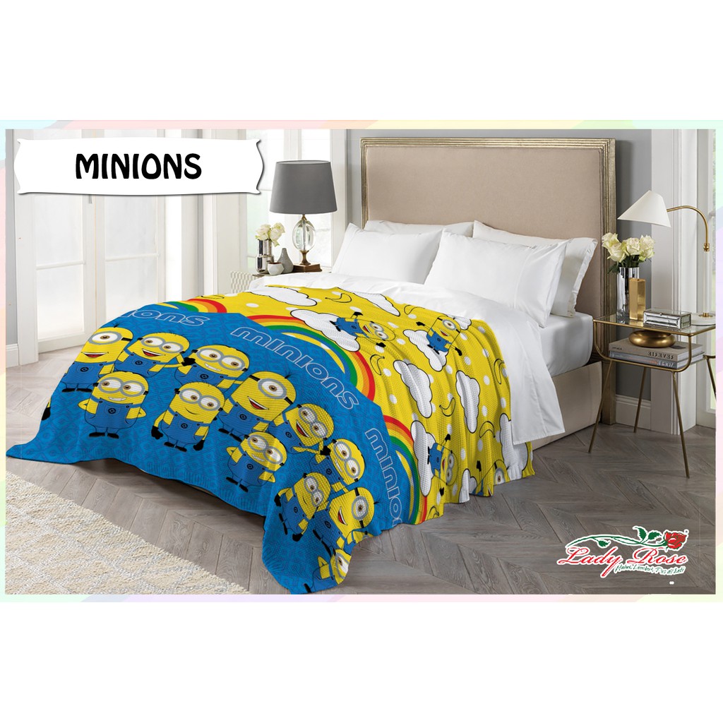 WW Selimut Lady Rose - MINIONS - Bulu Halus - 160x200