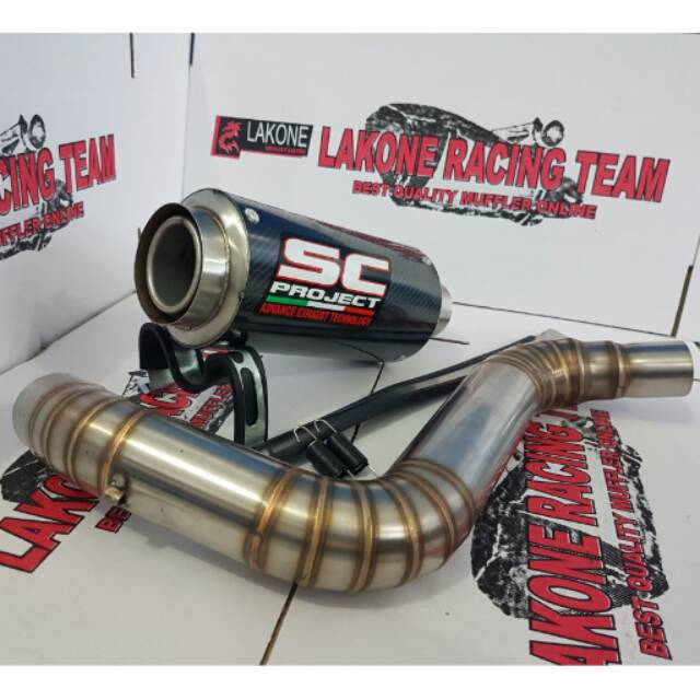 SC PROJECT CARBON STICKER MID PIPE KTM DUKE200 DUKE 200 KTM 250 STAINLESS LAS CACING