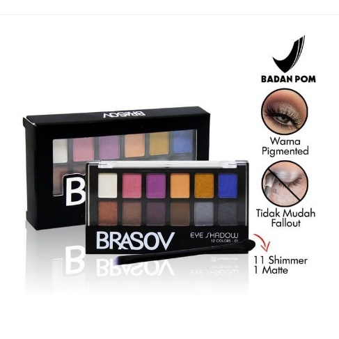 ✨SHASYA✨ BRASOV EYESHADOW PALLETTE 12 COLORS BPOM - PALET EYESHADOW 12 WARNA 01 Eyeshadow Perona Mata - 02 Nude - Eye Shadow