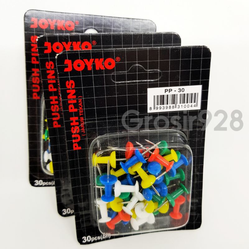 

Push Pins / Jarum Tekan / Paku Pin Joyko PP-30 (30 pcs)