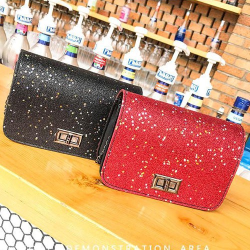 sling bag cewek tas selempang wanita sequin glitter pesta (3i1) bta376