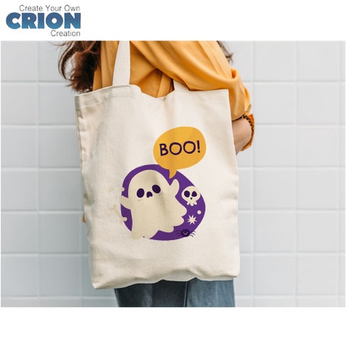 Totebag Halloween series blacu Bisa Custom Printing Nama / logo / kata