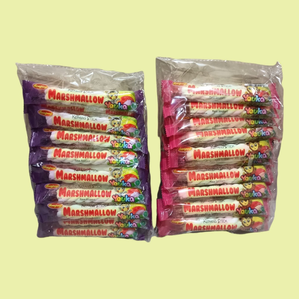 

Marsmallow Stick Kepang Rasa Strawberry & Blueberry [20 pcs/pack]