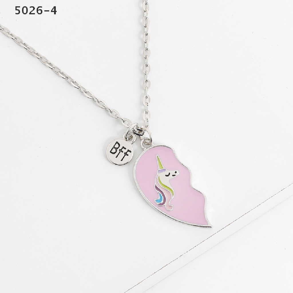 5026-4 Best Friends Necklace Broken 2 PCS Unicorn Love Stitching Friendship Necklaces 5026-4