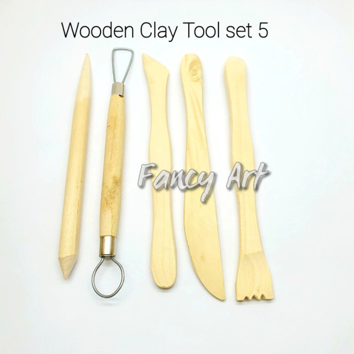 

UKIR-ALAT- WOODEN CLAY SCULPTING MODELLING TOOLS SET 5 ALAT UKIR CUKIL -ALAT-UKIR.