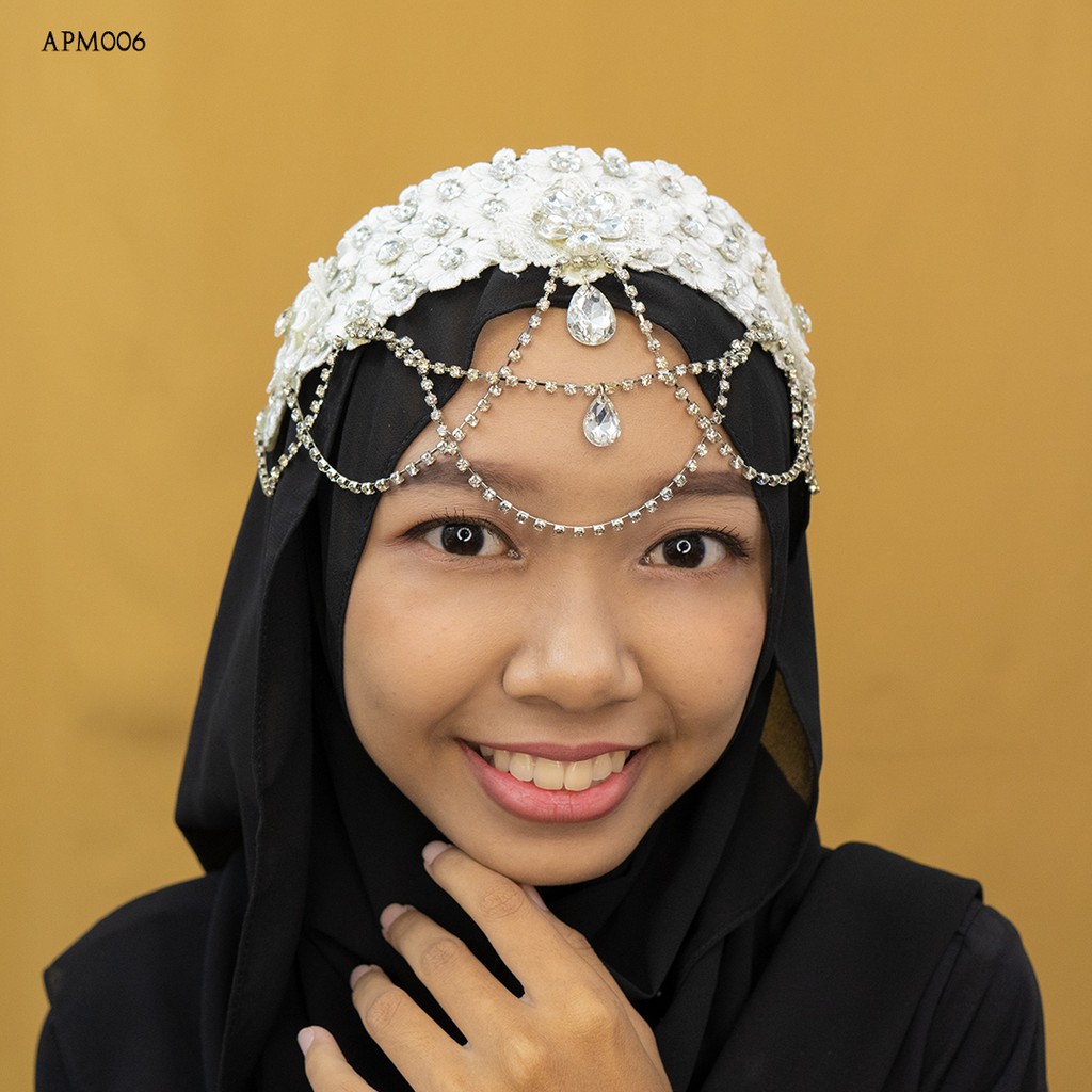 [PRODUK FAVORITE] ACCESORIES WANITA HEADPICE HIJAB MUTIARA PUTIH APM006