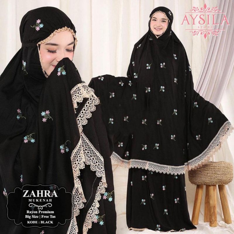 muken zhra 2in 1 bahan katun rayon/mukena dewasa