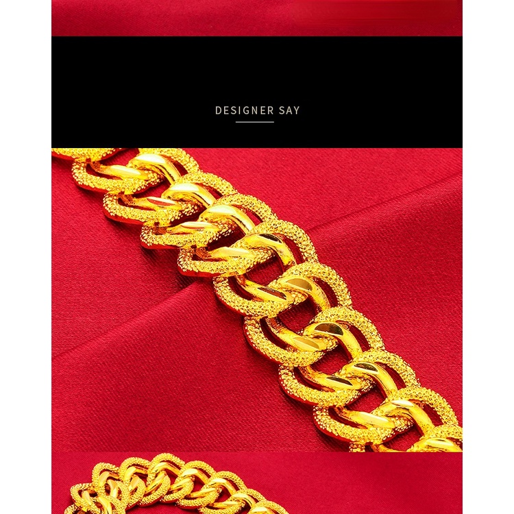 Gelang Model Lebar Twist 24K Gaya Dubai Untuk Pria