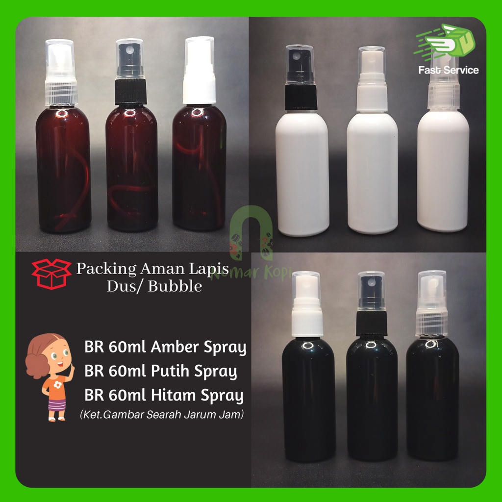 Botol 60ML BR Putih Spray