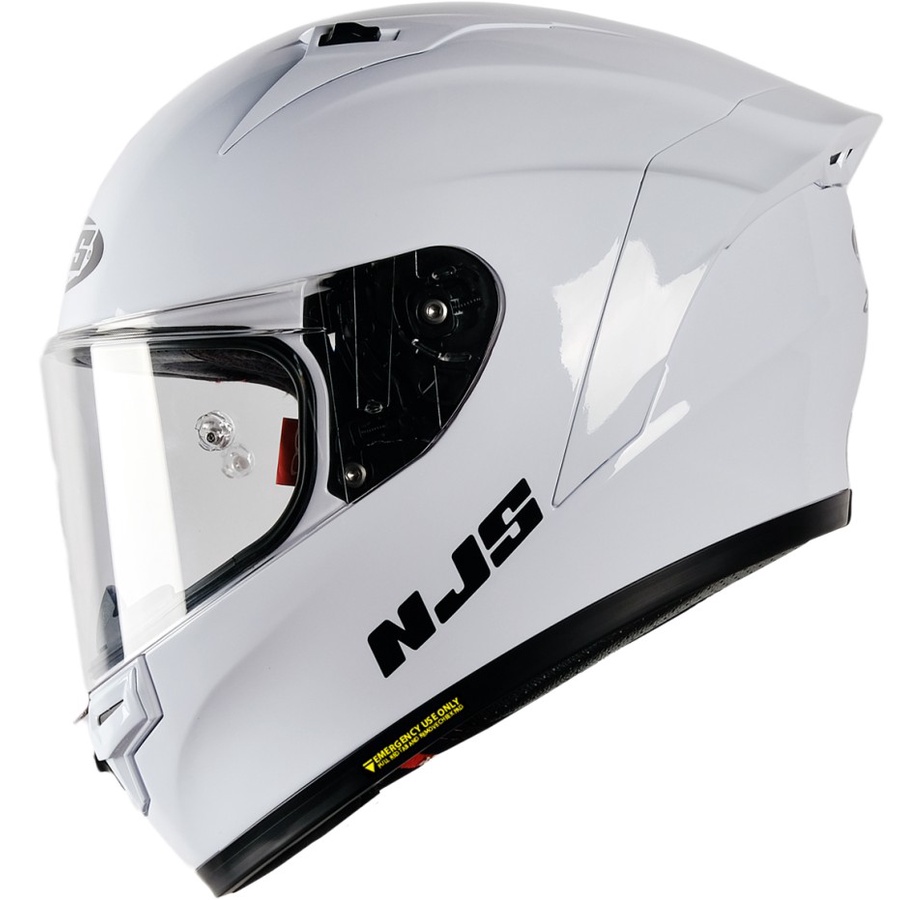 NJS ZX-1R Solid Putih - Helm NJS ZX1R Flat Visor