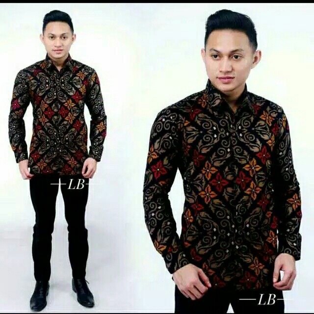 Kemeja Batik Panjang Kawung Gradasi  Katu Halus