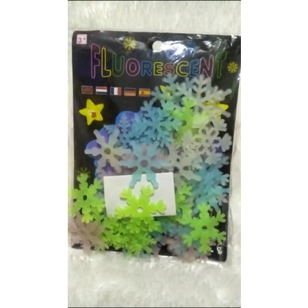 

REMIU_SHOP Stiker Motif Snow | Stiker Motif Salju Glow In The Dark 1 Pack Isi 48 Pcs