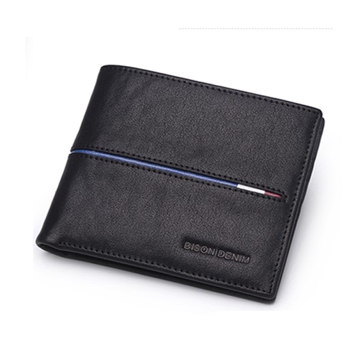 DOMPET PRIA Hzontal Kulit Sapi Asli Bison Denim Wallet Bison-222HZ Murah dompet cowok waterproof pre