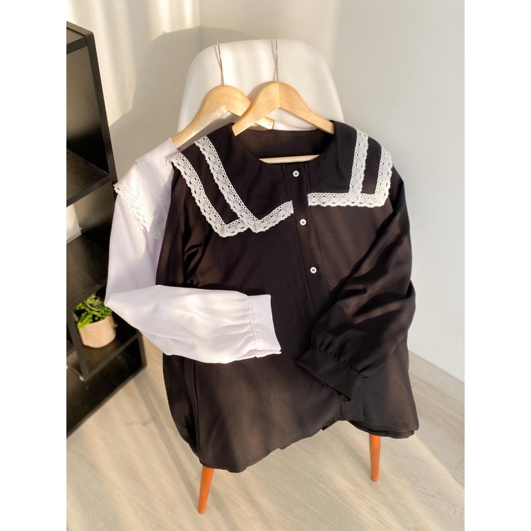 Hana Blouse Atasan Top Muslim Polos Korean Style Fashion Remaja Wanita Terlaris