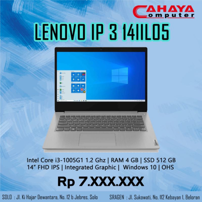 Lenovo IP 3 slim core i3 New