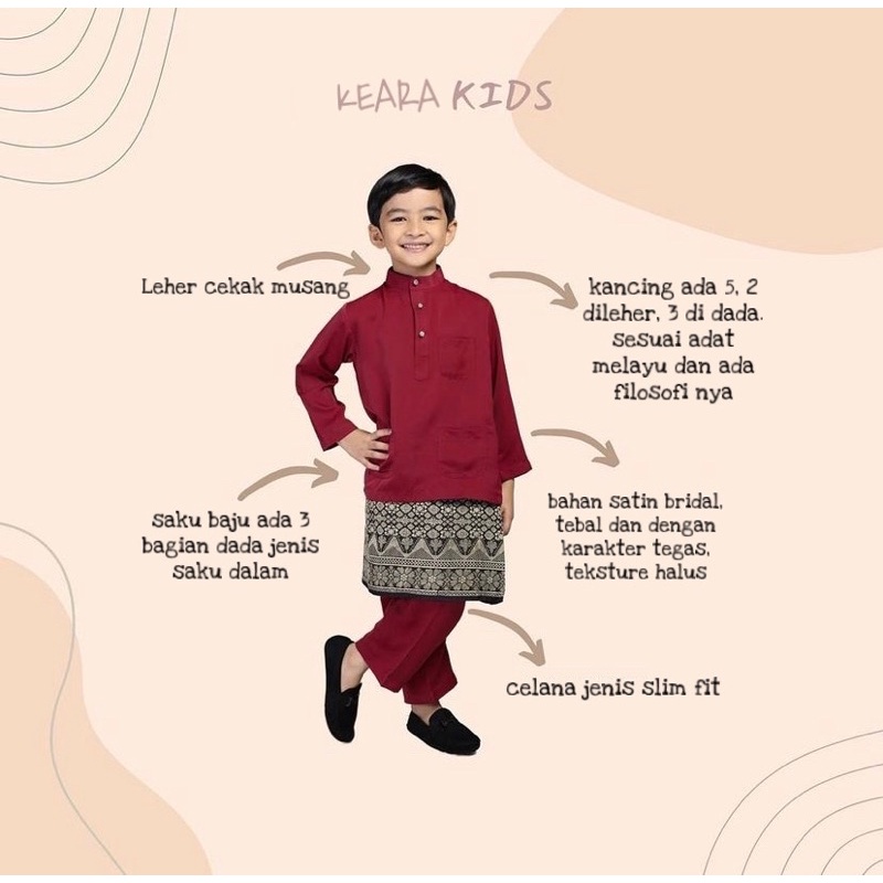 Baju Muslim Anak Laki laki Adat Melayu Bahan Satin Bridal
