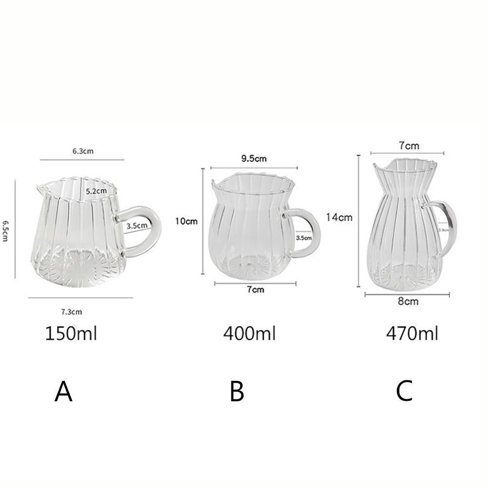 Lanfy Milk Jug 1pcs Peralatan Minum Transparan Kaca Simple Berkualitas Dengan Handle Pemisah Kopi