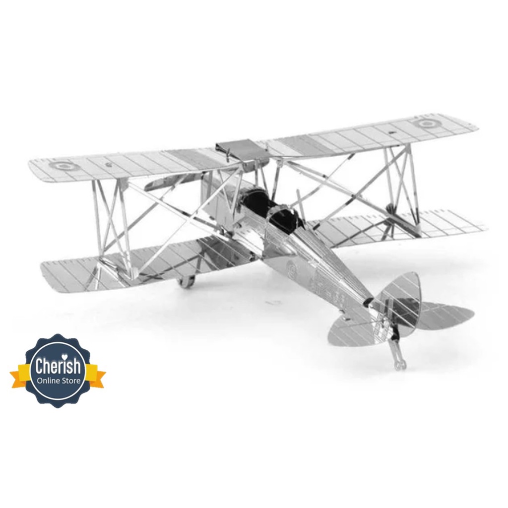 Nano 3D Puzzle TIGER MOTH PLANE | Mainan DIY Metal Puzzle MB-107