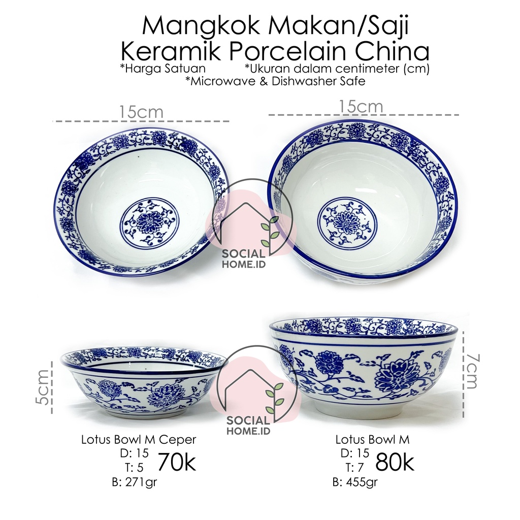 Tray Mangkok Mangkuk Nampan Saucer Makan Keramik China Porcelain Motif Ikan, Kucing, Lotus