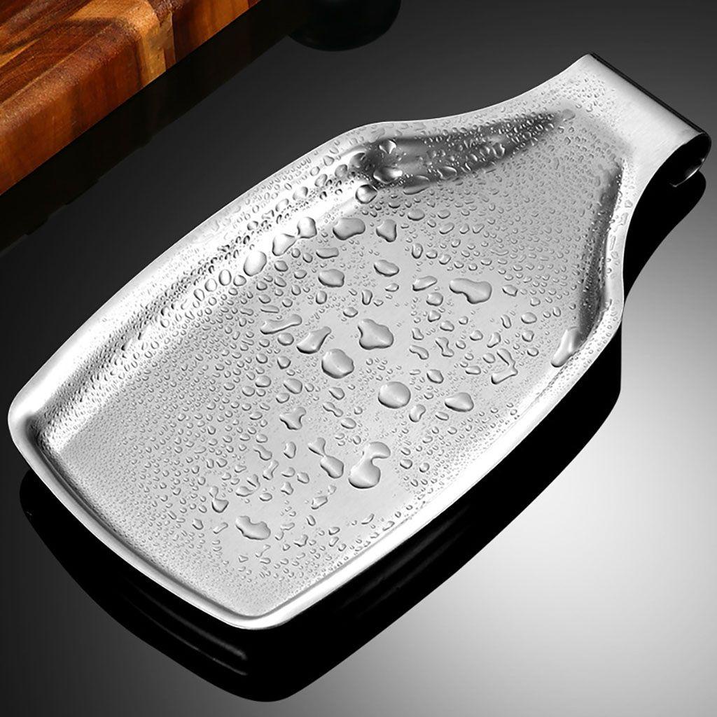 Nickolas1 Utensils Rest 1pcs Smooth Edge Clip Holder Penyimpanan Meja Persegi Panjang Menebal Tempat Sendok