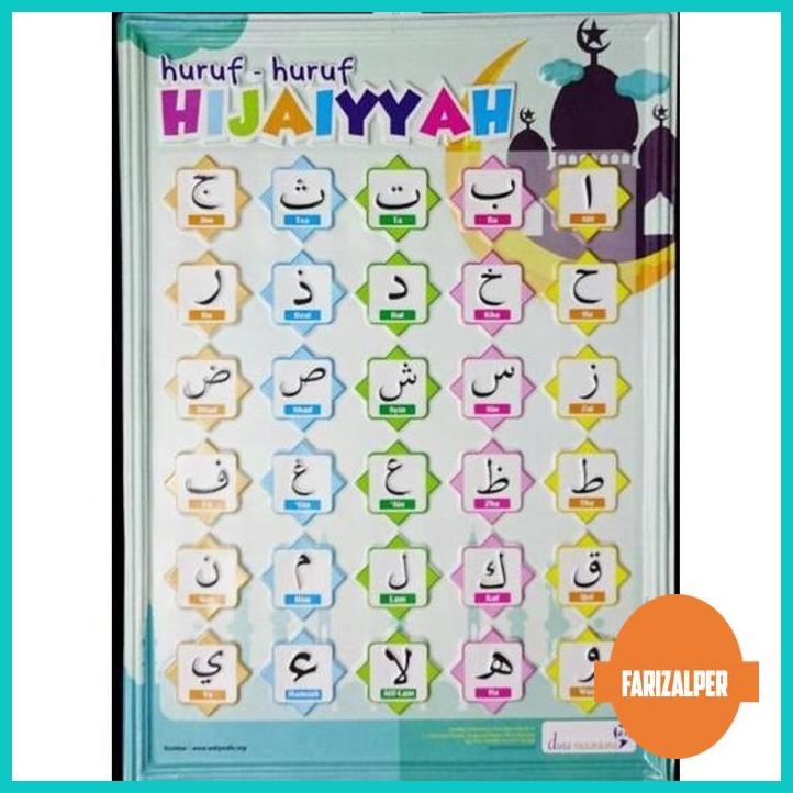 Poster Huruf Hijaiyah 3D gambar timbul